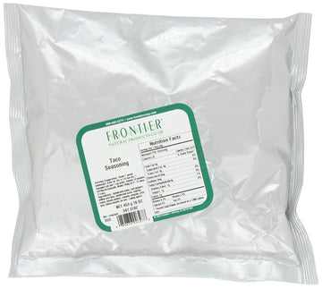 Frontier Co-Op Salt-Free Taco Seasoning, 1-Pound Bulk Bag, Mexican-Inspired Spices For Tacos, Dips, Burritos