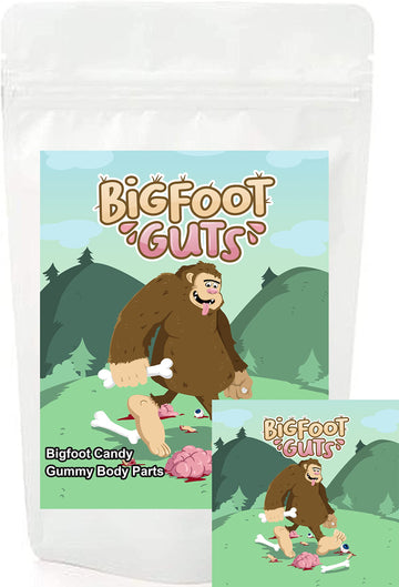 Bigfoot Guts Gummy Mixed Fruit Flavored Body Parts Fun Unique Halloween Candy Gag Gift For Birthday Girls, Boys, Kids & Teens (5