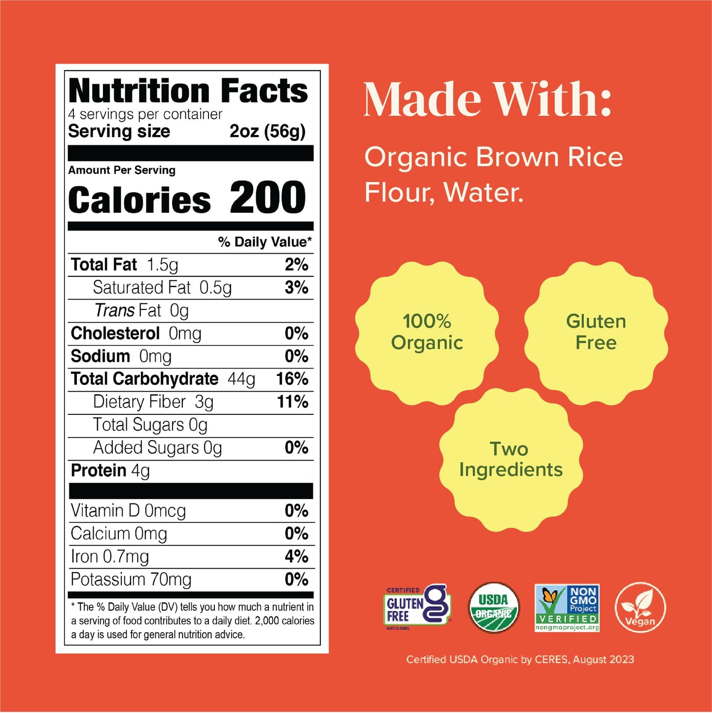 Explore Cuisine Organic Brown Rice Pad Thai Noodles - 8 Oz, Pack Of 6 - Easy-To-Make Noodles - Gluten Free