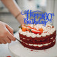 Rssta i Happy 60th Birthday Cake Topper Glitter Number 60, Deep Blue, Paper, Model XM223