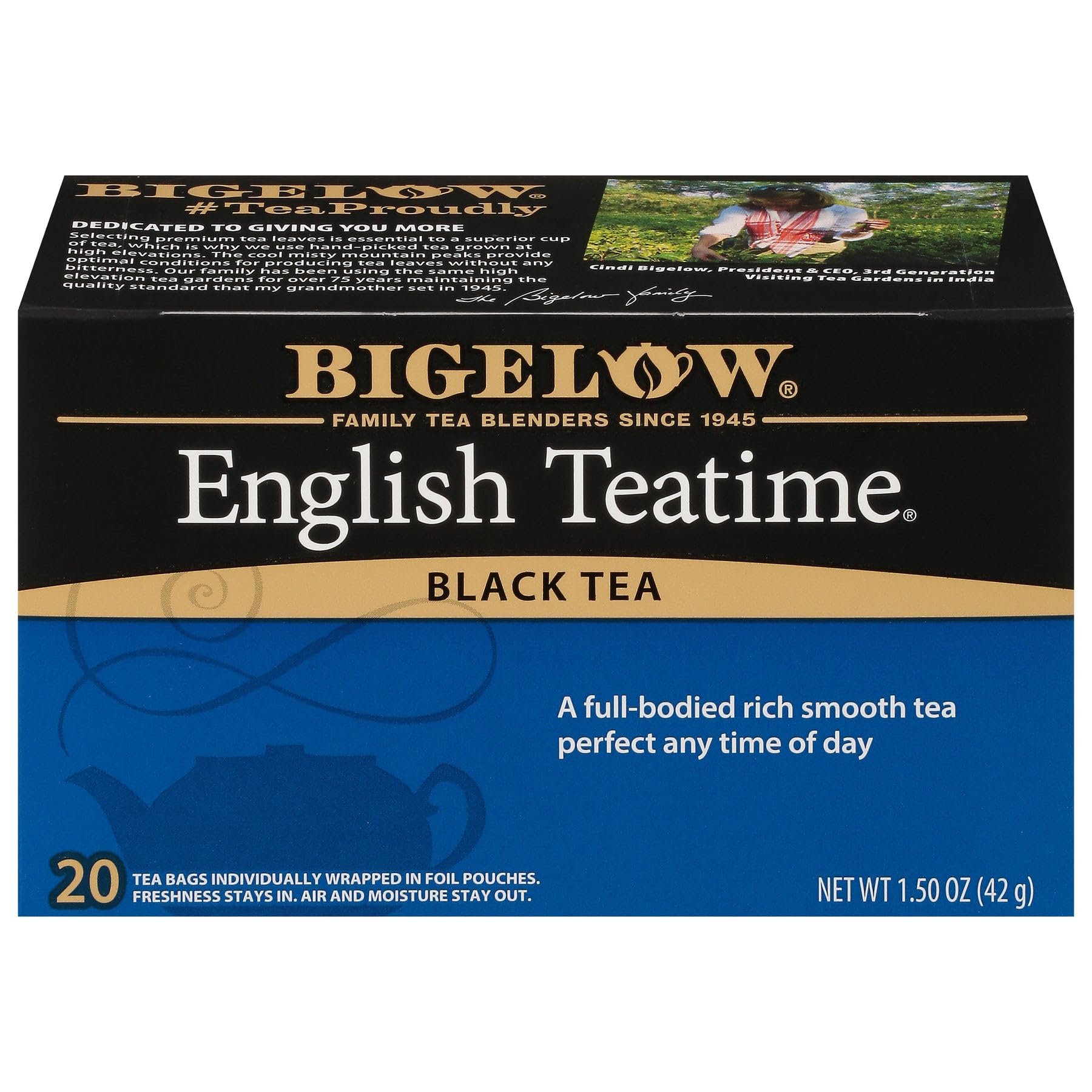Bigelow English Teatime Black Tea Bags, 20 Count Box, Pack of 2