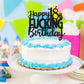 Caiwowo Birthday Cake Topper - Funny Black Glitter 18th Birthday Decoration