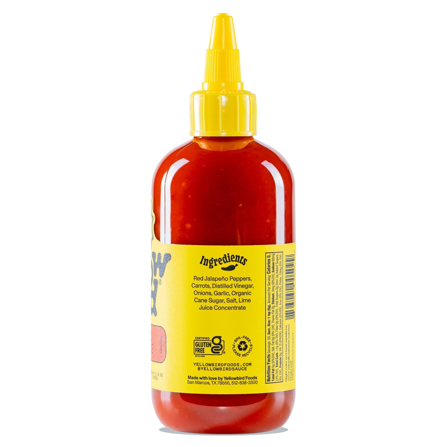 Jalapeno Hot Sauce By Yellowbird - Jalapeno Hot Sauce With Red Jalapeno Peppers, Carrots, Onions, And Garlic - Plant-Based, Glut