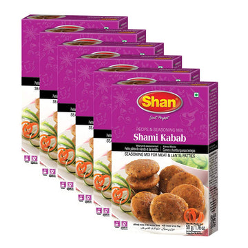 Shan Shami Kabab Seasoning Mix - Spice Powder for Meat & Lentil Patties - 1.76 oz (Pack of 6) - Vegetarian Friendly