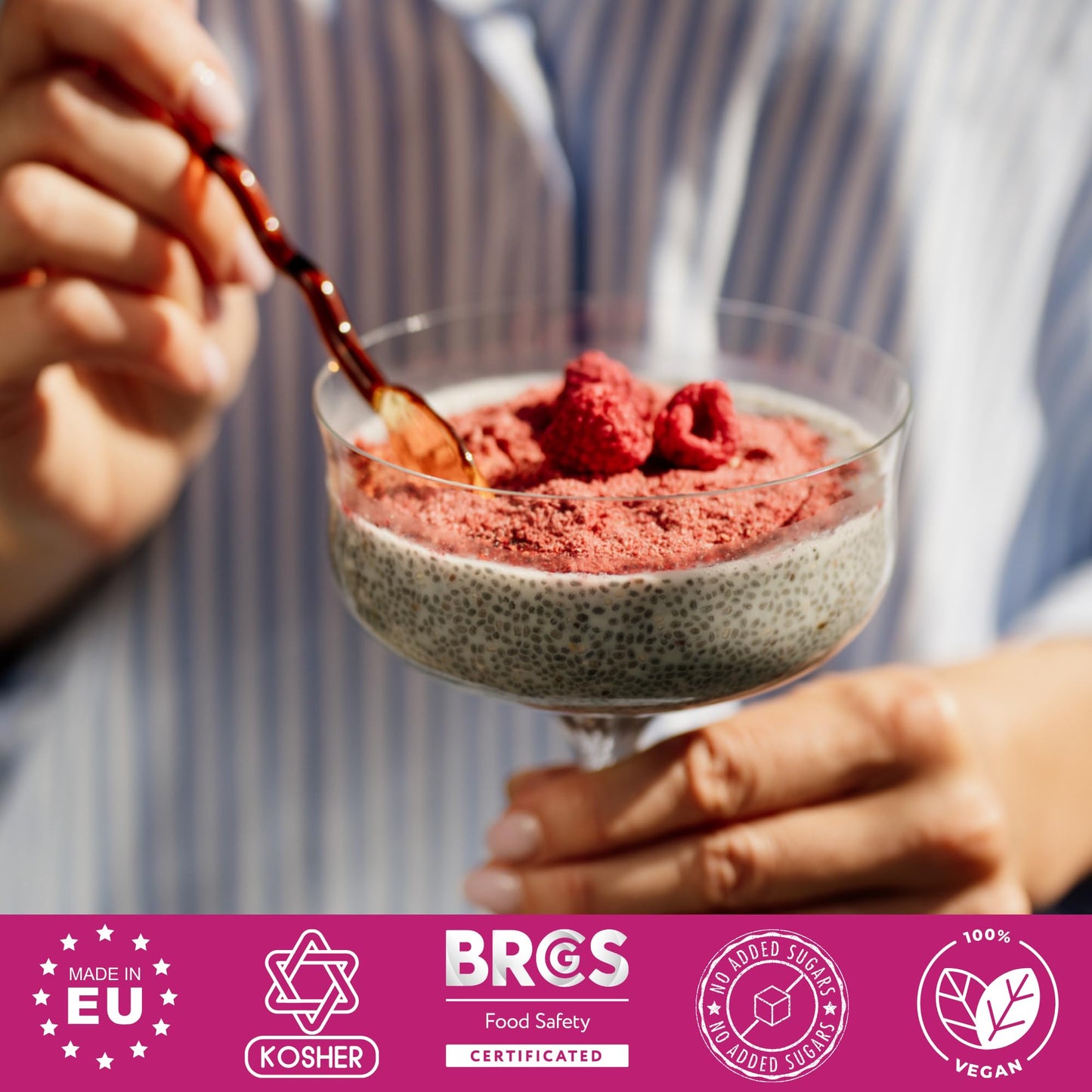 Summmer Freeze Dried Raspberries - 10 Packs - No Added Sugar Package - 8.8 Oz 100% Natural Candy, Fruit Snack For Kids & Adults