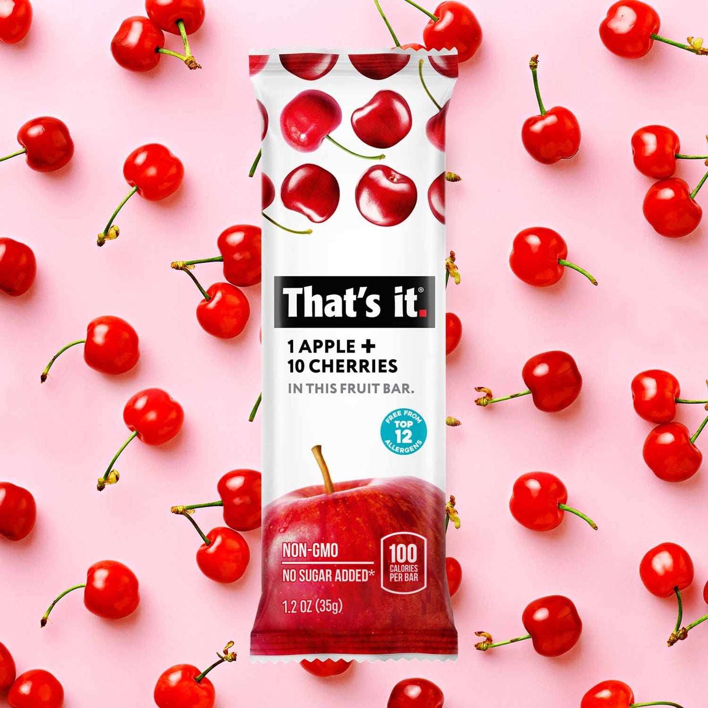 Thats it. Fruit Bars 12 Variety Pack 100% Natural Real Fruit Bar  High Fiber Vegan  Gluten Free  Paleo  Non-GMO No Sugar Added (6 Mango  6 Cherry)