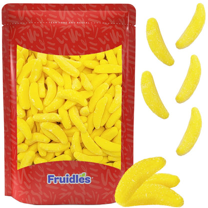 Fruidles Frosted Banana Gummy Candy, Delicious Sugar Coated Fruit Flavors Gummies (Half-Pound)