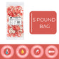 Kervan Candy Bebeto Strawberry Rings - Fruity, Soft, Sweet & Sour Gummy Candy Bulk For Kids, Gift Snacks And Parties - Strawberry Ring Gummies Big Party Size Bag (5 Lbs)