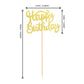 36 Pcs Happy Birthday Cupcake Toppers Glitter Birthday Cupcake Picks Decorations For Celebrating Birthday Party Supplies Gold