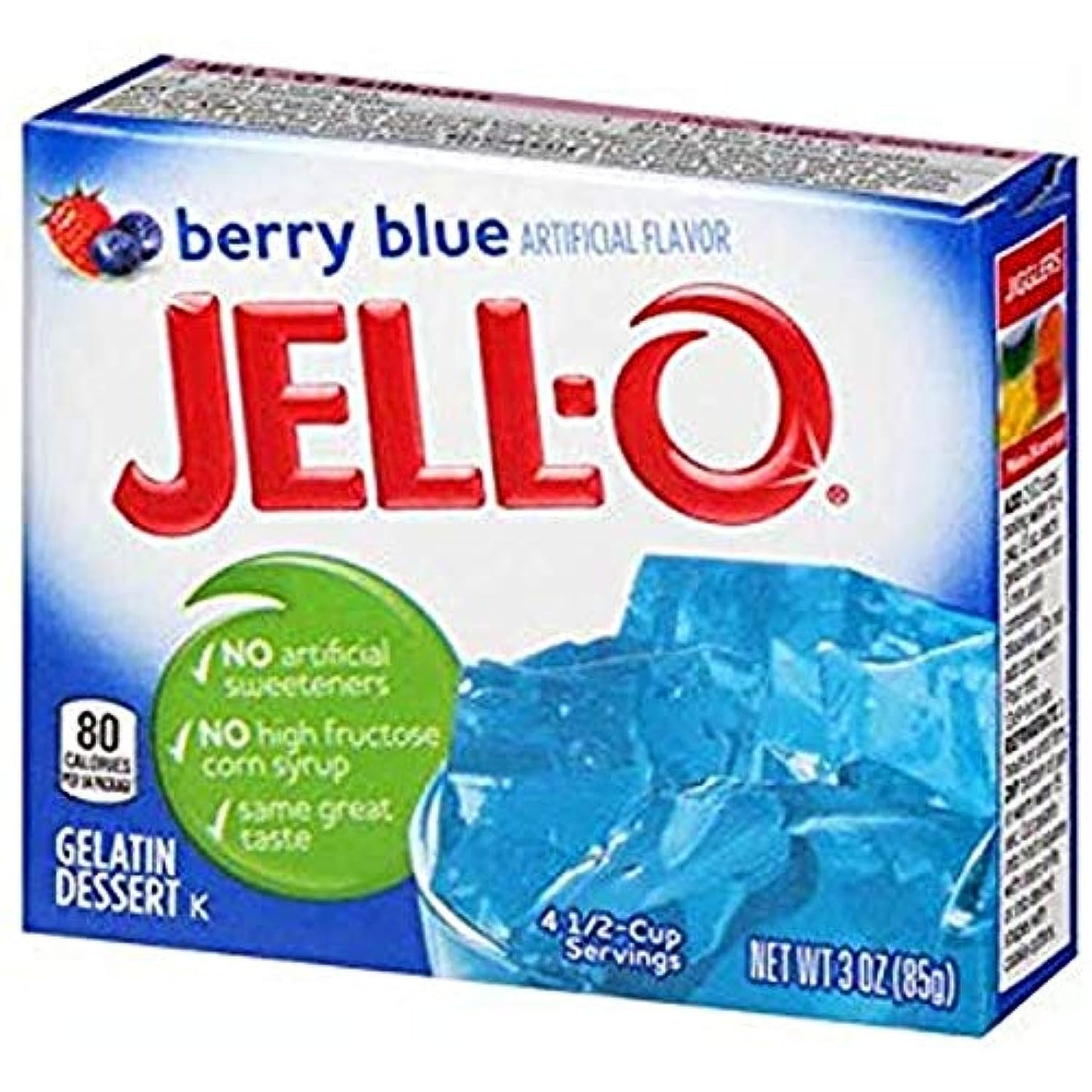 JELLO Berry Blue Gelatin Dessert Mix 3 Ounce Box (Pack of 2)