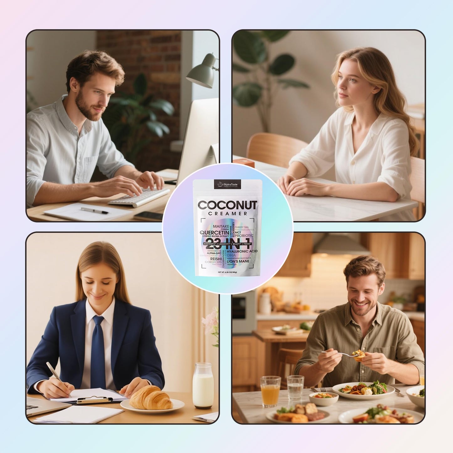 23 in 1 Superfood Coffee Creamer  Mushroom Coconut Creamer | Ashwagandha  Magnesium Glycinate  Hyaluronic Acid  MCT & 10 Mushrooms dietary product | Nootropic & Focus Support | Plant-Based  Keto - 6.35oz