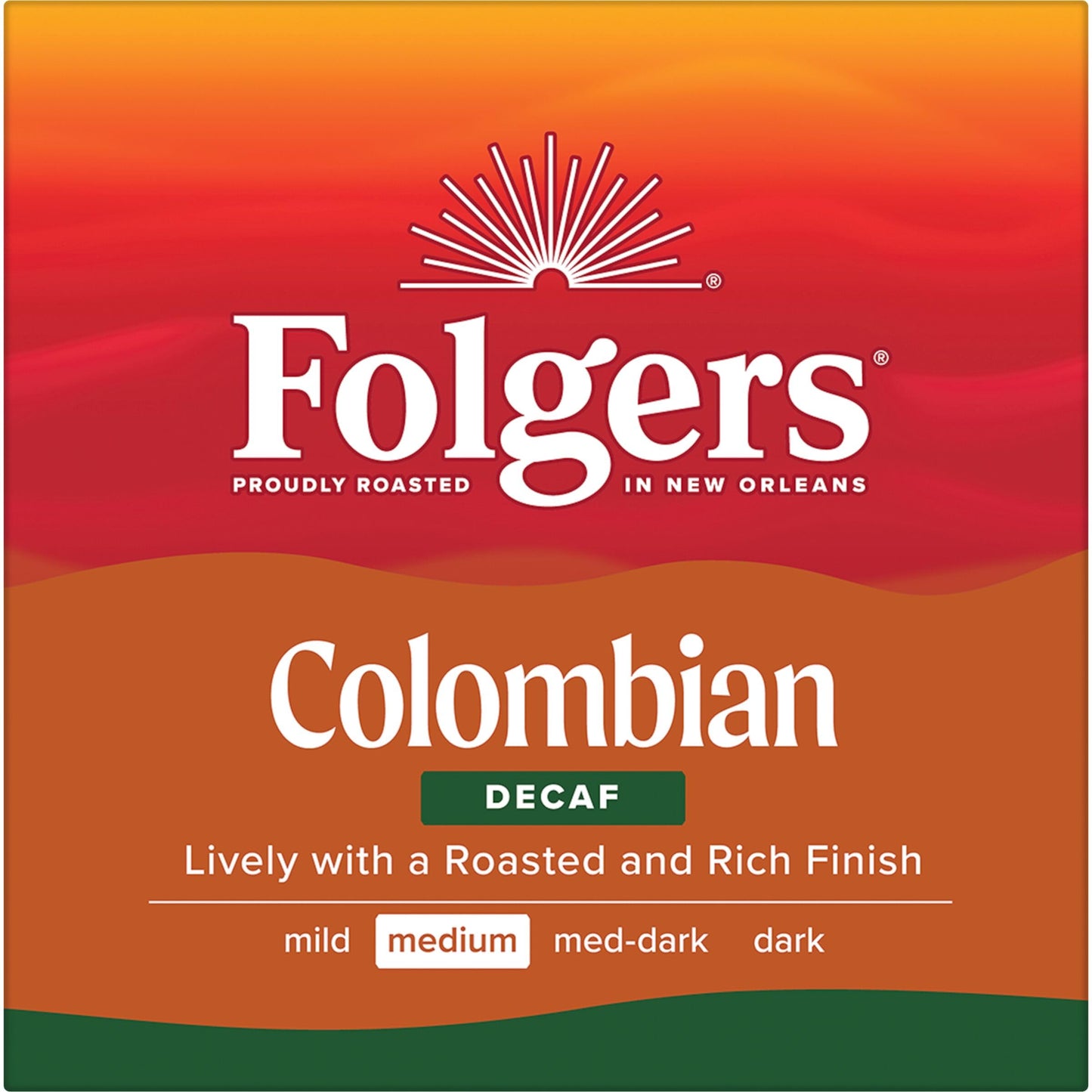 Folgers Colombian Decaf Coffee  Medium Roast  Keurig K-Cup pods  10 Count Box (Pack of 6)