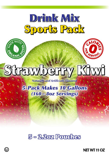 Gramzero Strawberry Kiwi Sugar Free Drink Mix Sports Pack, Great For Nutrition Club Loaded Teas, Zero Calorie, Stevia Sweetened