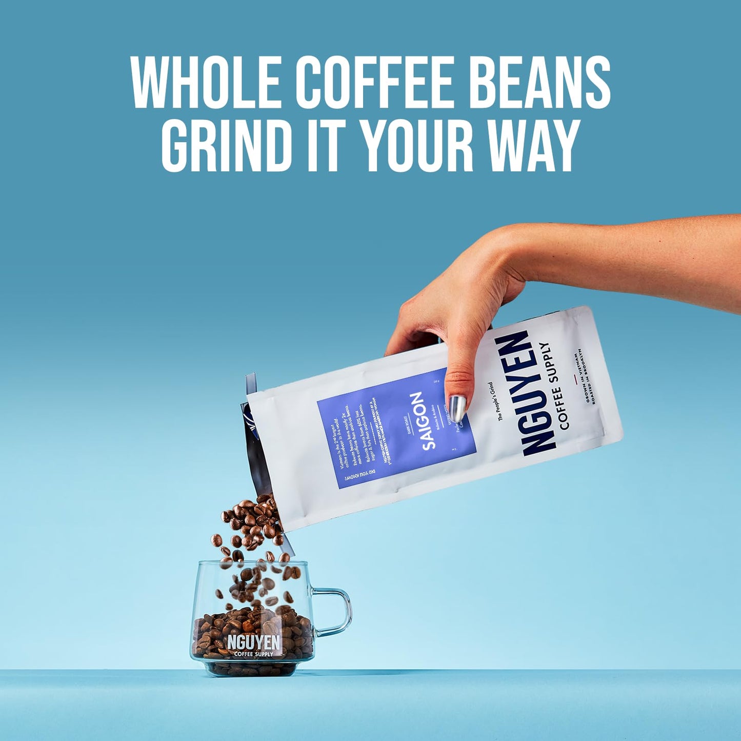 Nguyen Coffee Supply - Saigon Robusta & Arabica Blend: Dark Roast Enhanced Whole Coffee Beans, Vietnamese Single Origin, Direct Trade, Low Acid, High Caffeine, Roasted In Brooklyn [5 Lb Bag]