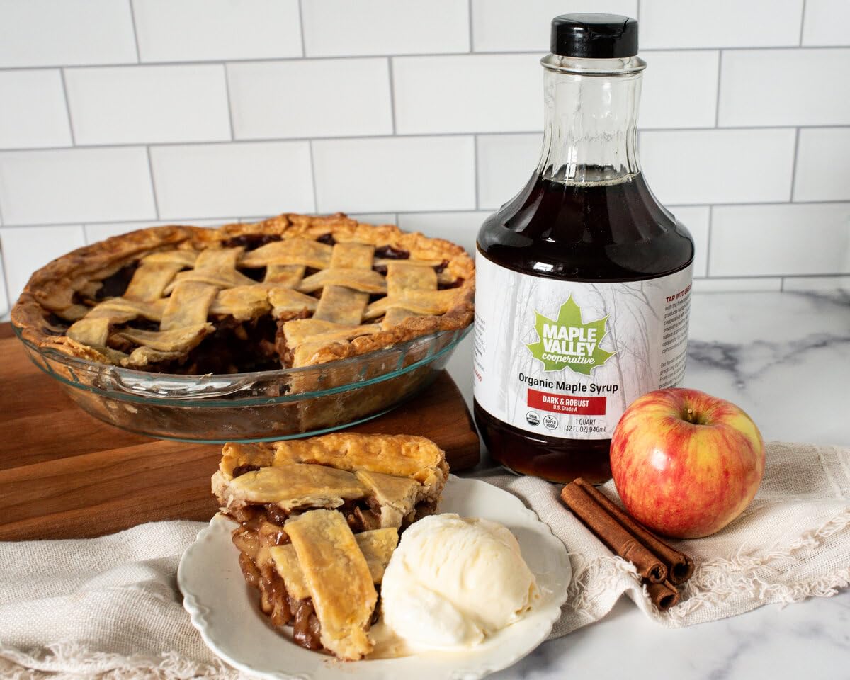 Maple Valley 32 Oz. Organic Maple Syrup - Grade A Dark & Robust In Glass Decanter