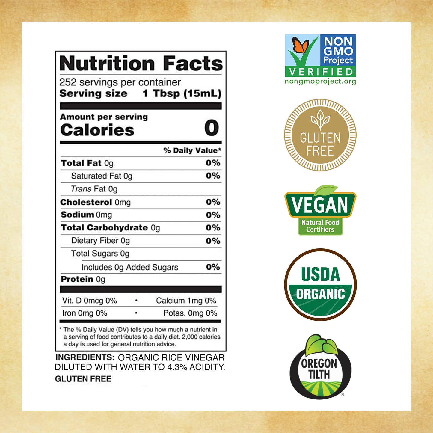 Marukan Organic Unseasoned Rice Vinegar, 128 Fl Oz, Model VC-a3-79110, Pack of 1
