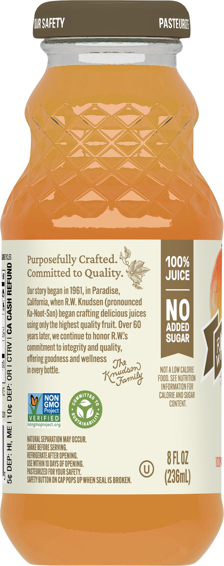 R.W. Knudsen Just Mango Juice, 8 Fl Oz (12 Pack)