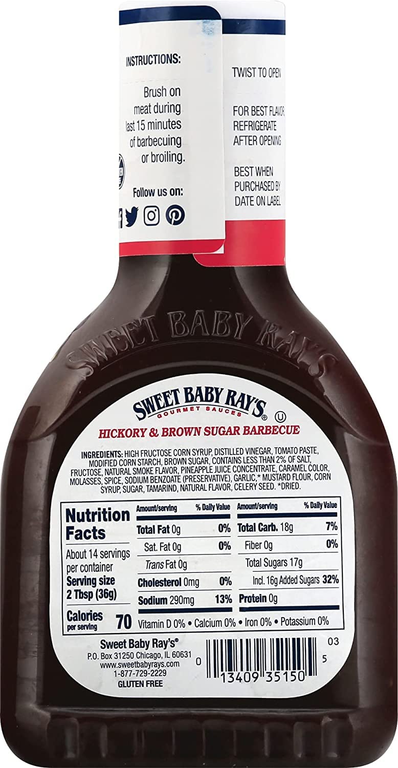 Sweet Baby Ray'S Gourmet Sauce Barbecue Flavor Variety Pack 1 Honey Bbq Sauce, 1 Bbq Sauce, 1 Hickory Brown Sugar Bbq Sauce. 3 C