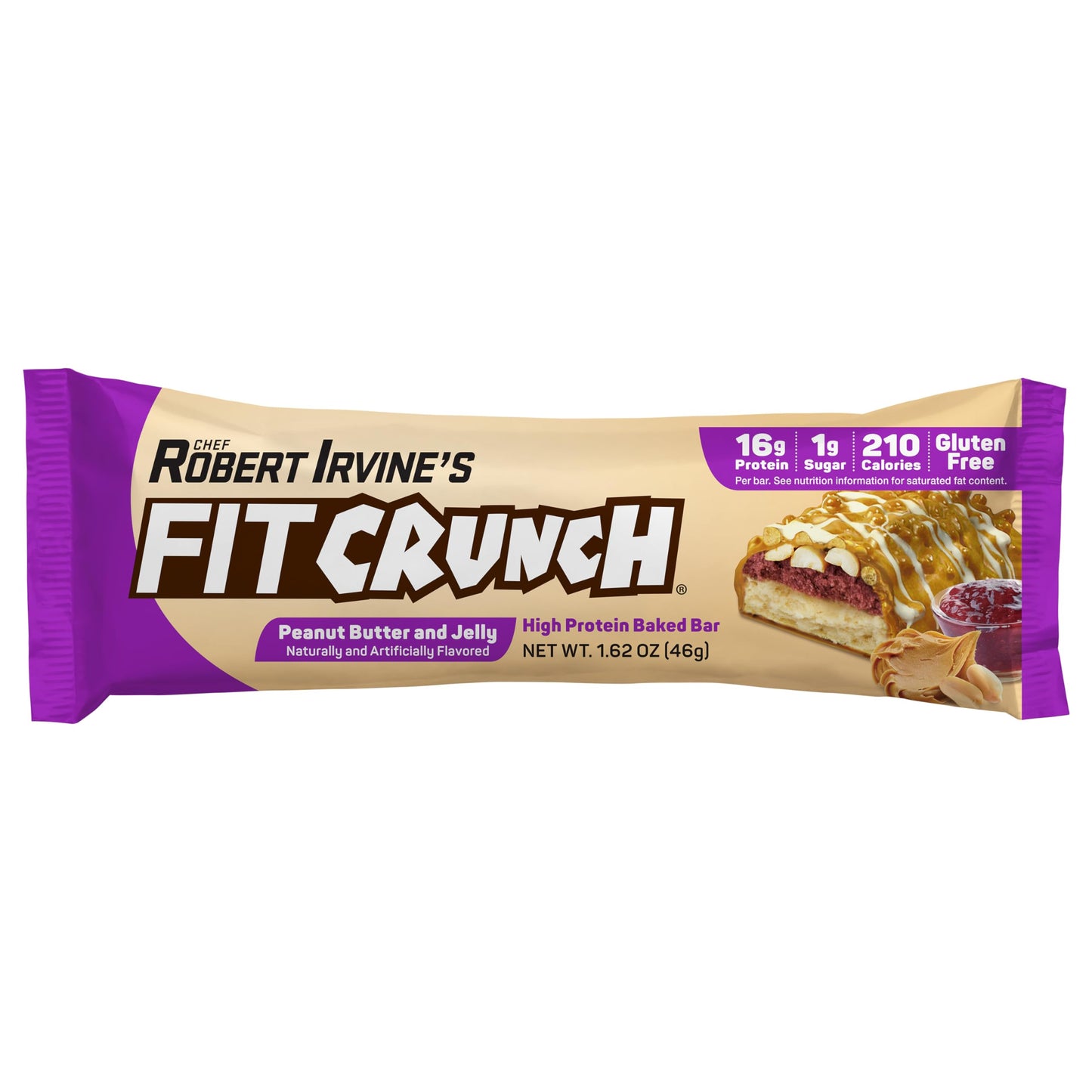Fitcrunch Snack Size Protein Bars, Designed By Robert Irvine, 6-Layer Baked Bar, 1G Of Sugar, Gluten Free & Soft Cake Core (9 Ba