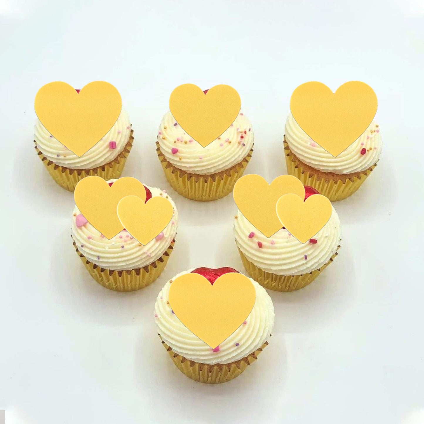 60 Pcs Edible Heart Cupcake Toppers Wafer Paper Sweet Love Heart Cake Decorations Edible Wedding Engagement Cupcake Picks For Va
