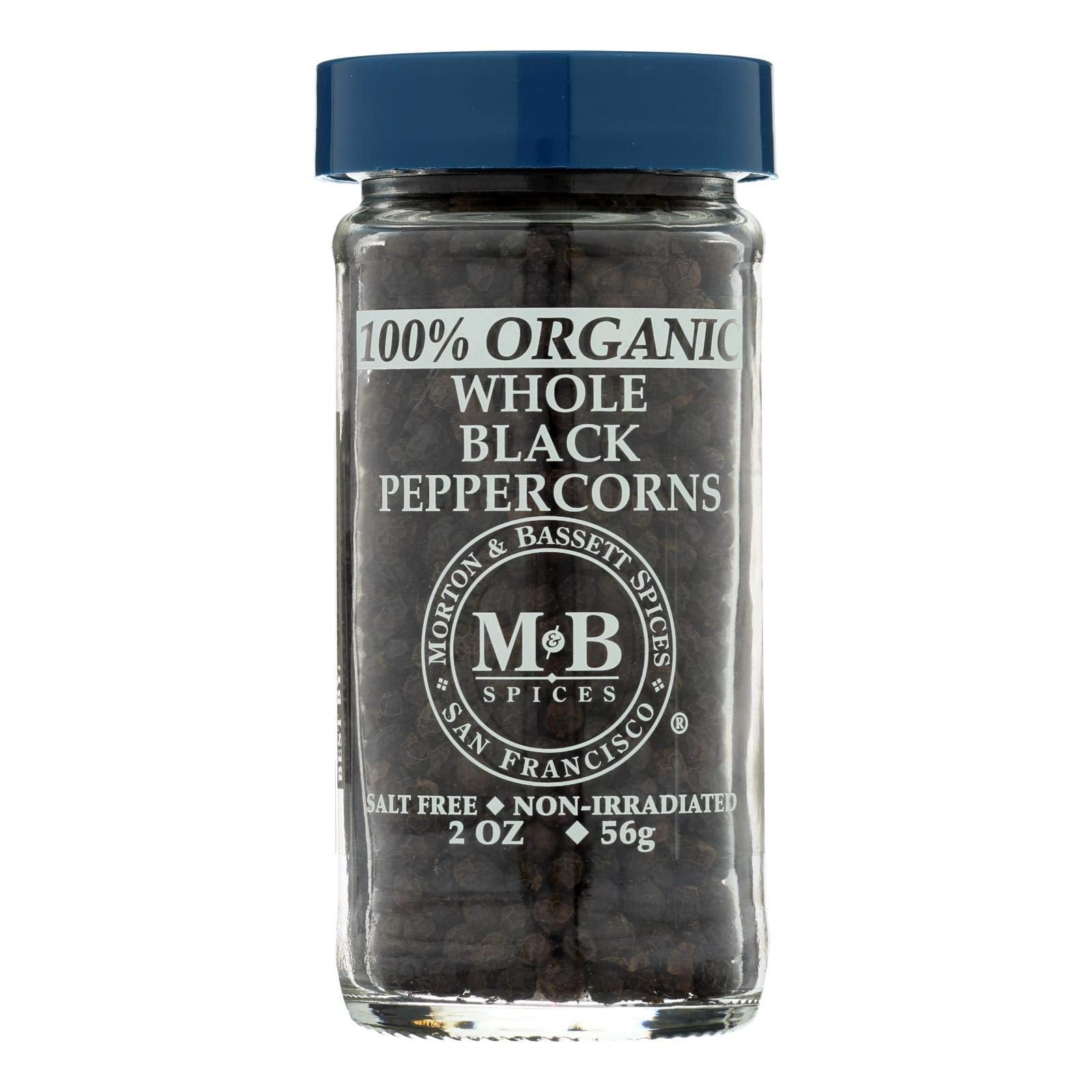 Morton & Bassett Whole Black Peppercorns, Organic, 2 Ounce (Pack of 3)