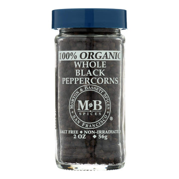 Morton & Bassett Whole Black Peppercorns, Organic, 2 Ounce (Pack of 3)