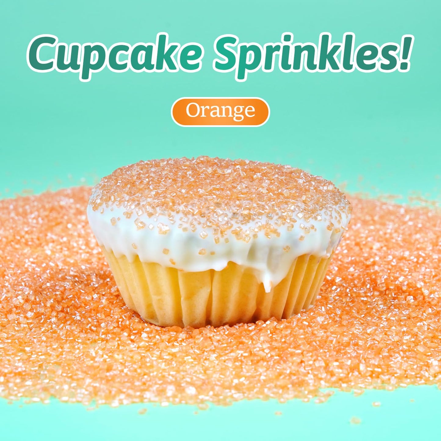 Orange Sanding Sugar Sprinkles, Food Grade 150G, Edible Sprinkles For Cupcake Decorating, Cake Toppers, Sprinkles Decoration, Ic