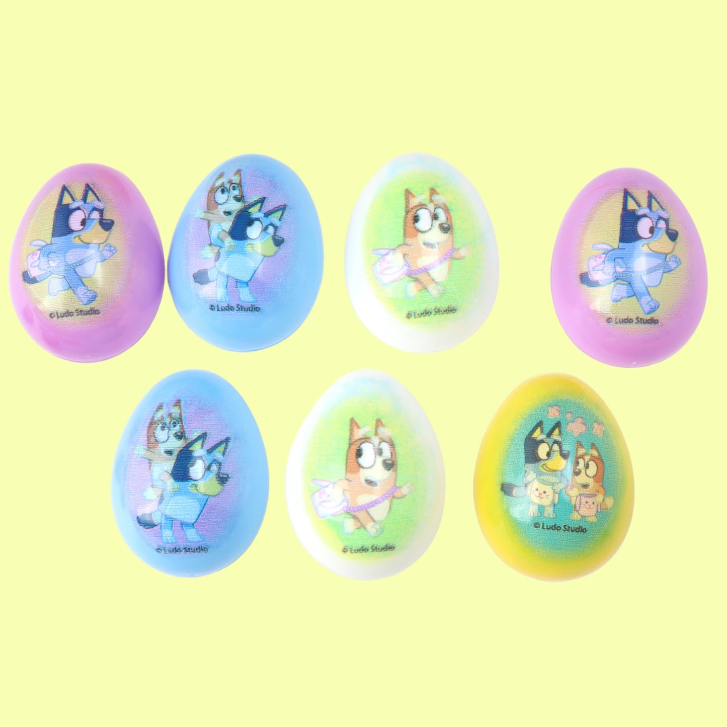 Galerie Bluey Themed Easter Eggs, Red Hard Candy Pouches Inside, Great For Egg Hunts, 2.47 Ounces, 14 Count