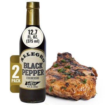 Allegro Marinade - Black Pepper, Perfect for Meat & Veggies, 12.7 Oz (Pack of 2), Kosher & Gluten Free