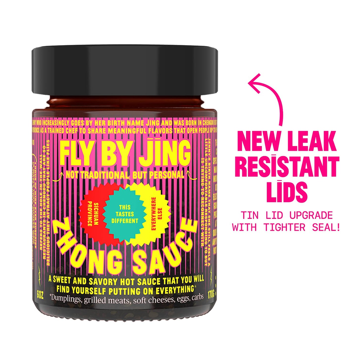 FLYBYJING Sweet+Spicy Sichuan Chili Sauce, Vegan Hot Sauce & Marinade, 6oz - Perfect for Noodles, Proteins, Veggies, Dumplings