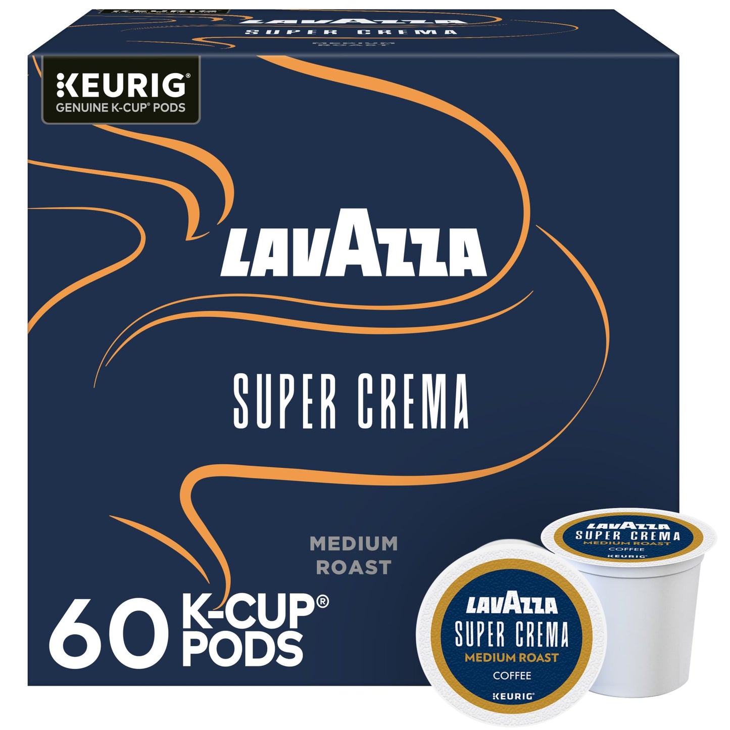 Lavazza Super Crema  Single Serve Keurig K-Cup Pods  Medium Espresso Roast Coffee  60 Count (6 Packs Of 10)
