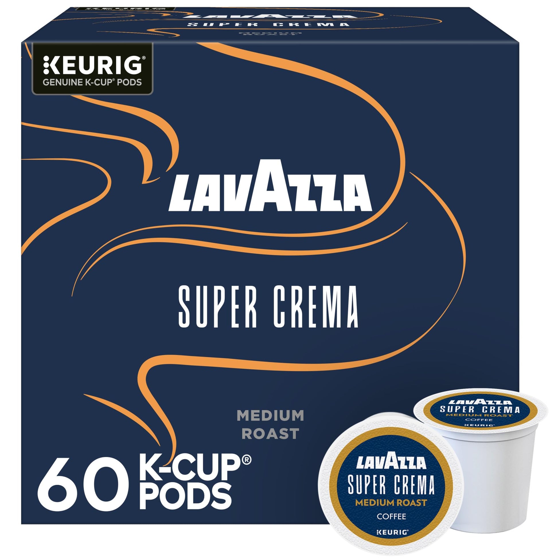 Lavazza Super Crema  Single Serve Keurig K-Cup Pods  Medium Espresso Roast Coffee  60 Count (6 Packs Of 10)