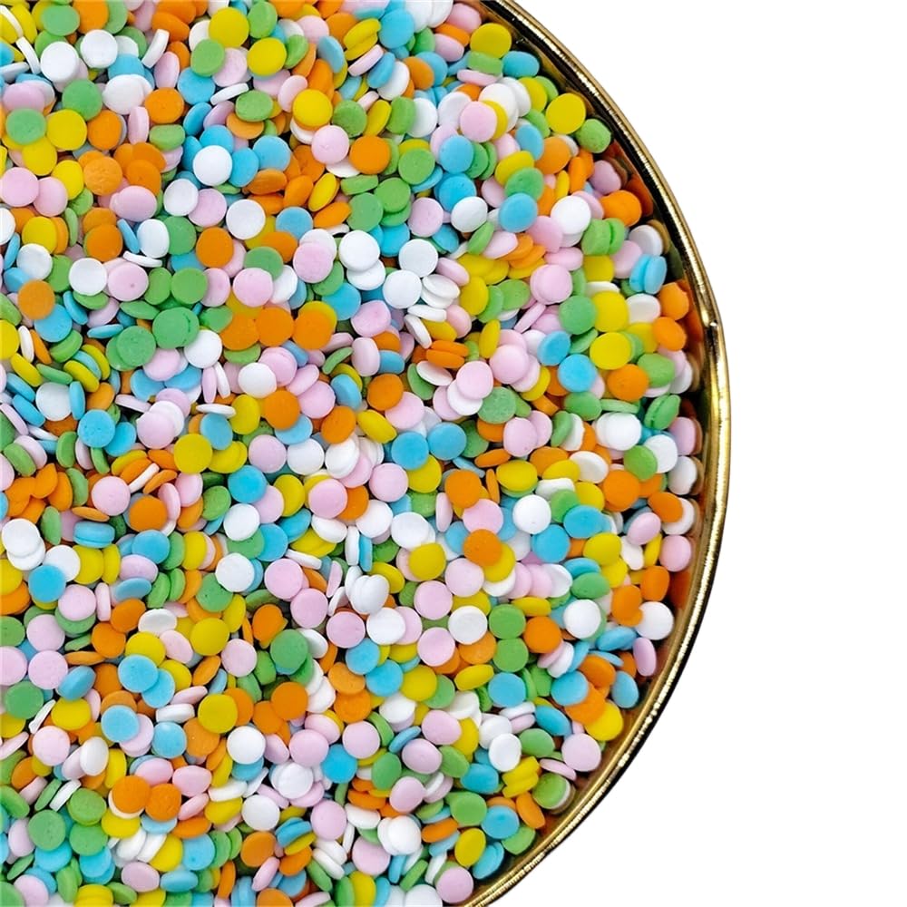 NIPEOR Rainbow Sprinkles Confetti Sprinkles 3.53oz/100gEdible Sprinkle Topping Confetti Sprinkles, Round Sprinkles for Cake Deco