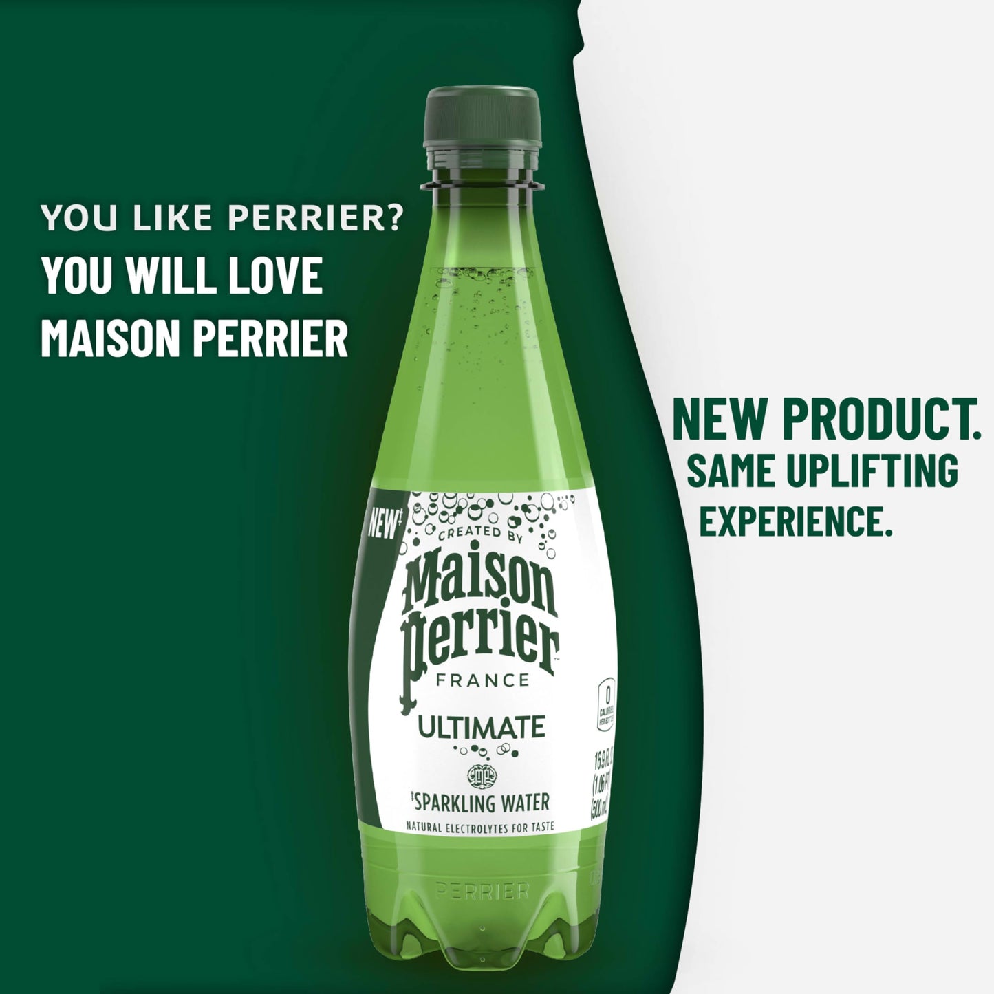 Maison Perrier Sparkling Water, Unflavored, 16.9 FL OZ, Pack of 12, Plastic Bottles