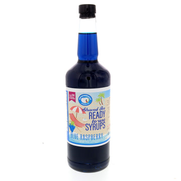 Hypothermias Shaved Ice & Snow Cone Syrup - Quart (32 Fl. Oz) - Blue Raspberry - Made With Non-Gmo 100% Pure Cane Sugar, No Corn