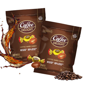 Colombina Coffee Delight Hard Candy, Gluten-Free Coffee-Flavored Candies Made W/Authentic Colombian Coffee, 2 Pack (200 Count)