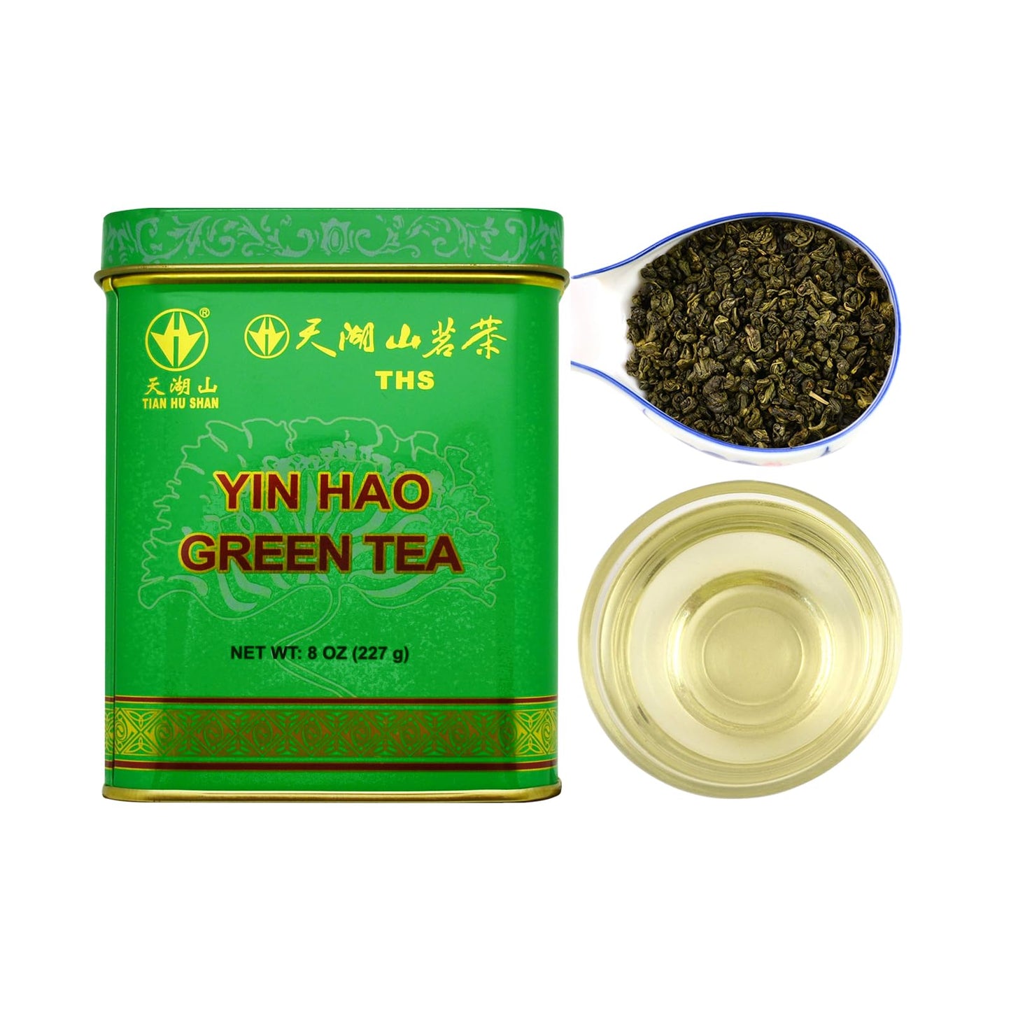 Tian Hu Shan Premium Loose Leaf Green Tea - 8 Ounce Tin Box