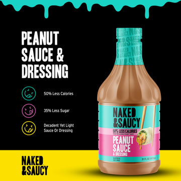 Naked & Saucy Low Sugar Peanut Sauce And Dressing, Gluten-Free, Soy-Free, Vegan, Paleo, 31 Fl Oz