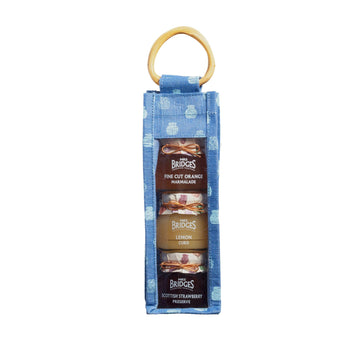 Mrs Bridges Tall Triple Gift Set  Strawberry Preserve With Sparkling Drink  Lemon Curd And Fine Cut Marmalade
