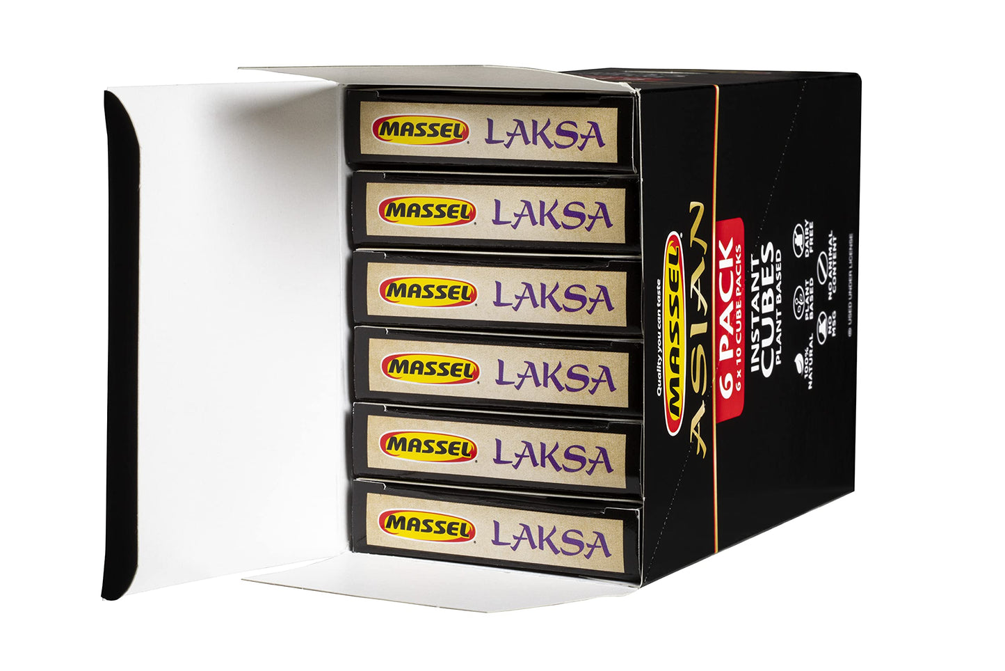 Massel Instant Laksa Bouillon Broth Cubes - No MSG, Gluten-Free Soup Base - Bulk Pack (6 x 105g)
