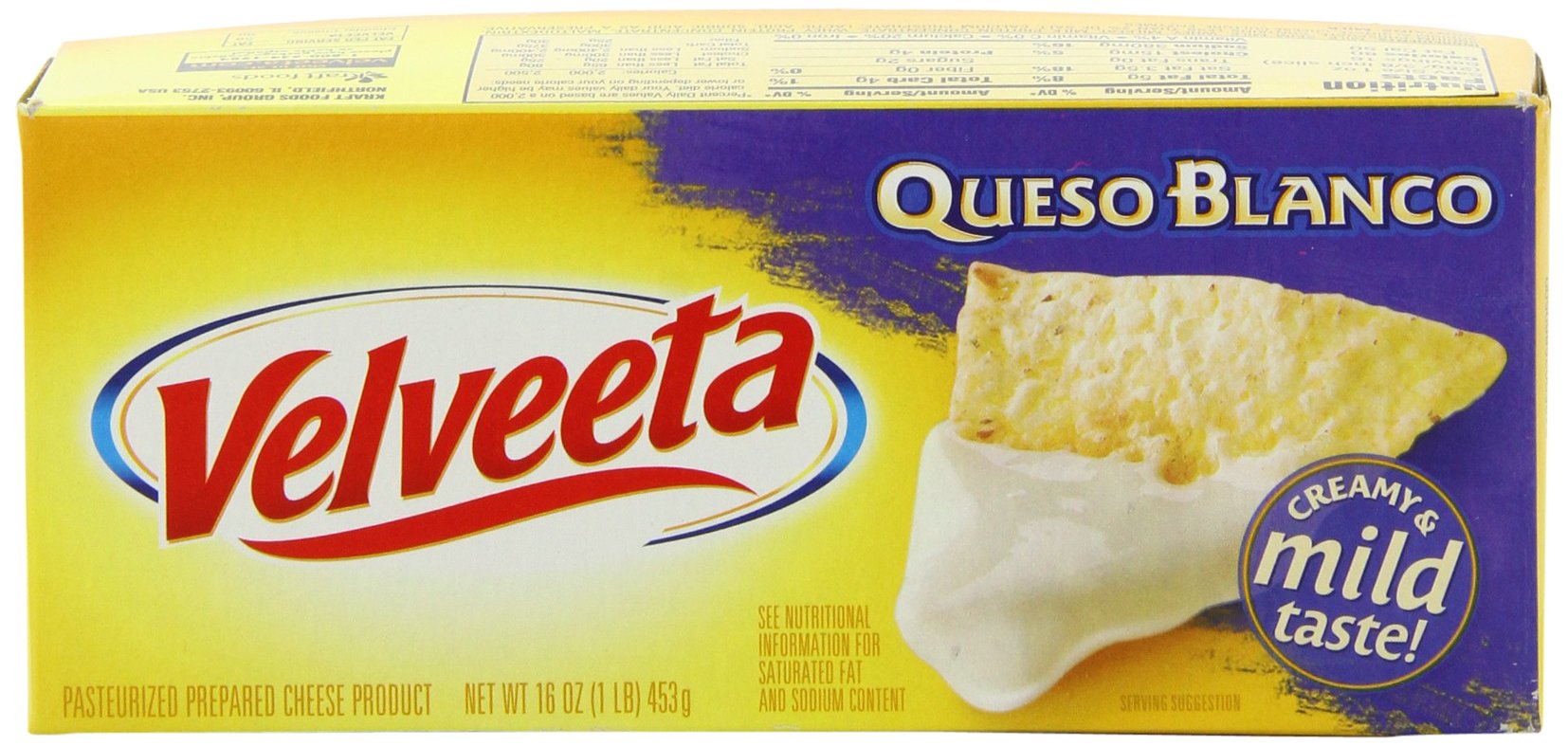 Velveeta Queso Blanco Loaf - 16 Ounce (Pack of 4) - Creamy Cheese Dip
