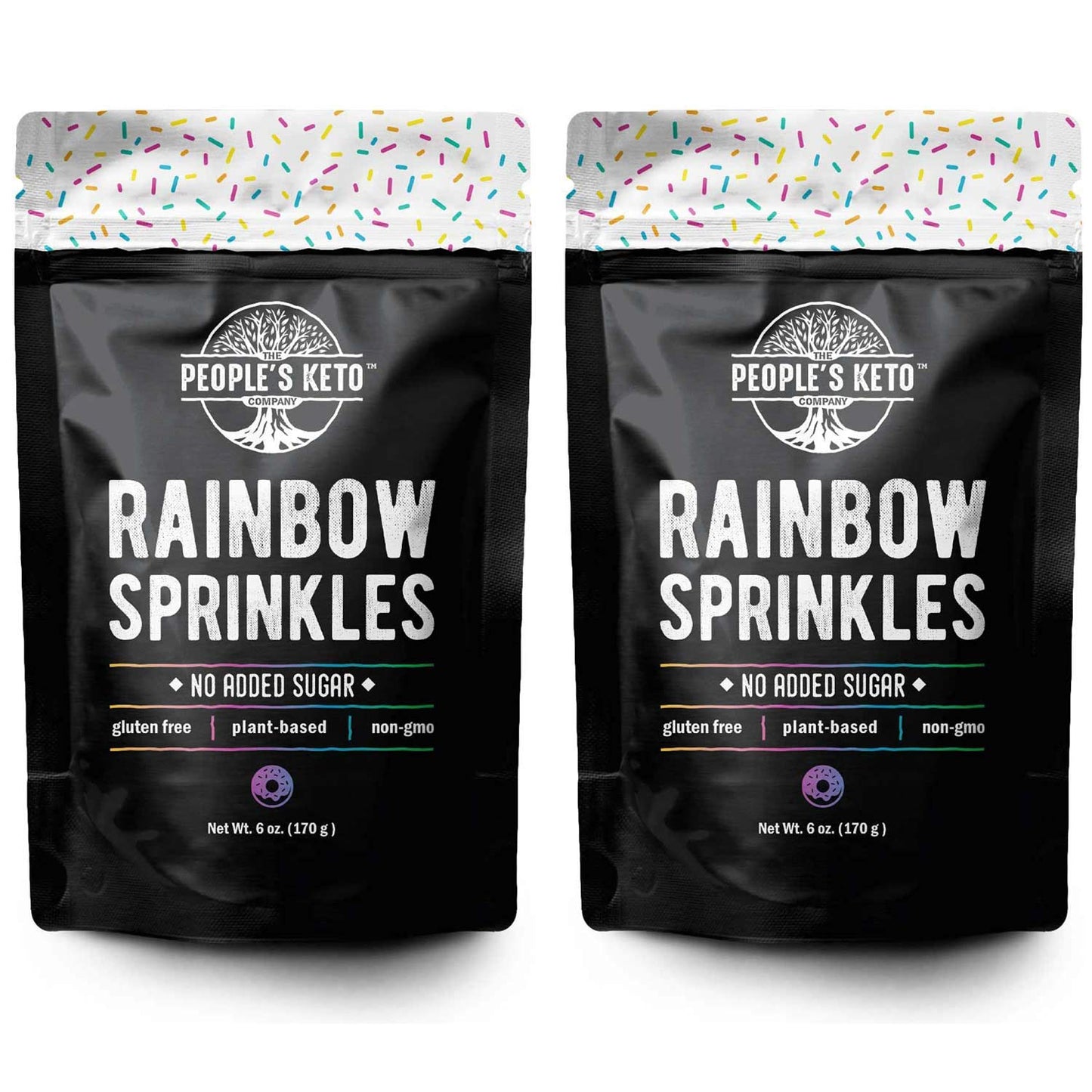 The Peoples Keto Company Keto Sprinkles, Dye Free, Non-GMO, Vegan, Sugar Free, 6 oz. (2 Pack)