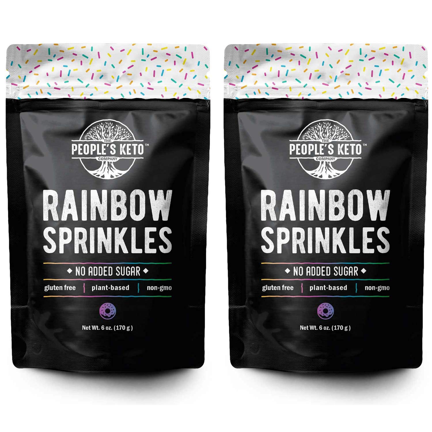 The Peoples Keto Company Keto Sprinkles, Dye Free, Non-GMO, Vegan, Sugar Free, 6 oz. (2 Pack)