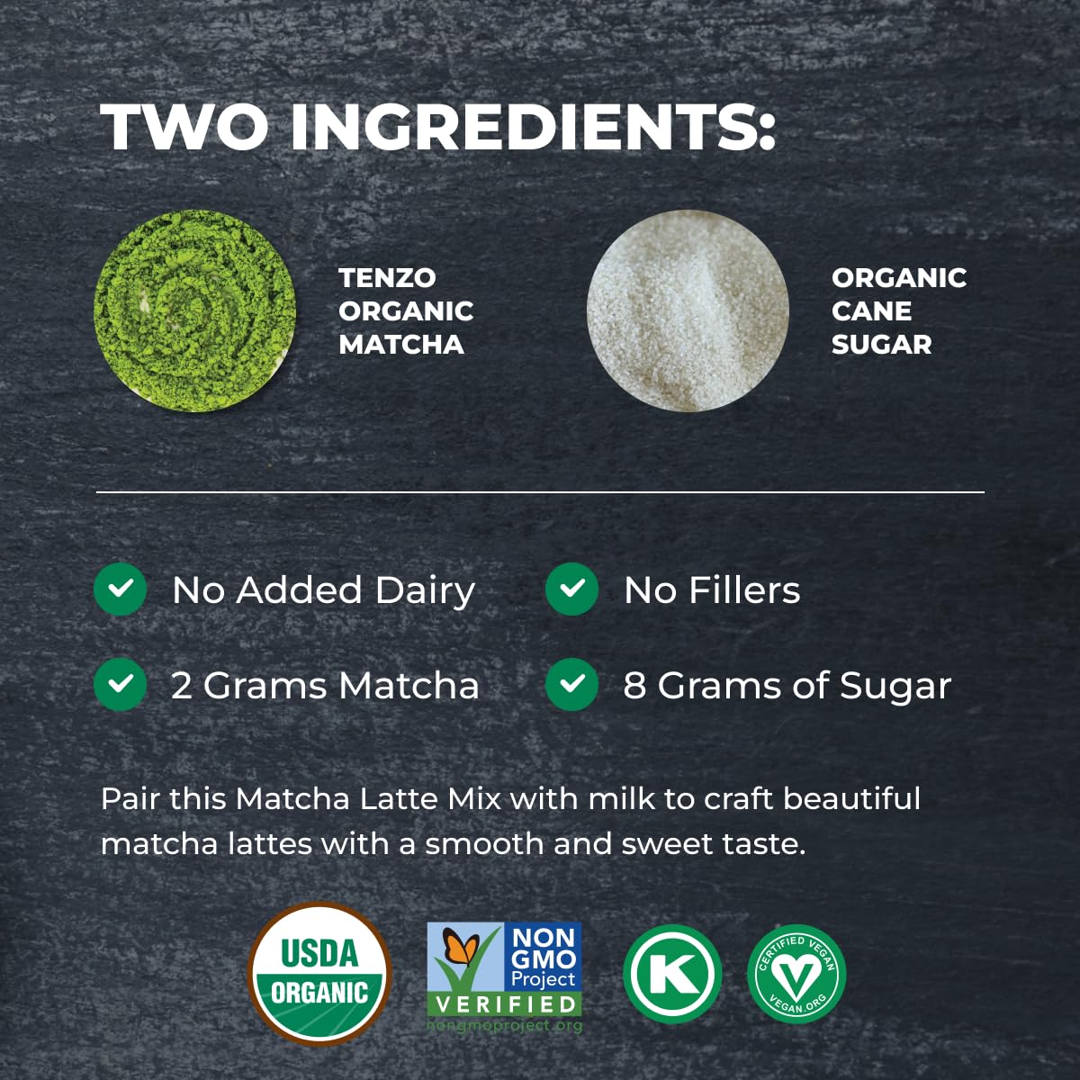 Tenzo Matcha Green Tea Powder, Organic Cafe Sweetened Matcha Latte Green Tea Powder, Ceremonial Barista Crafted Mix - Authentica