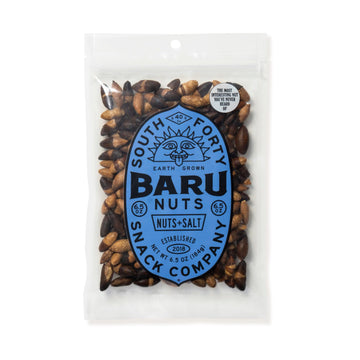 South 40 Snacks Dry Roasted Salted Baru Nuts, Just 2 Ingredients (6.5oz bags, pack of 4)