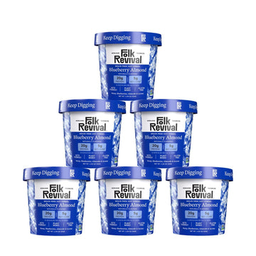 Folk Revival Blueberry Almond Hot Cereal | 20G Protein, 5G Net Carbs, High Fiber Instant Meal With Acorns - Non Gmo, Gluten Free