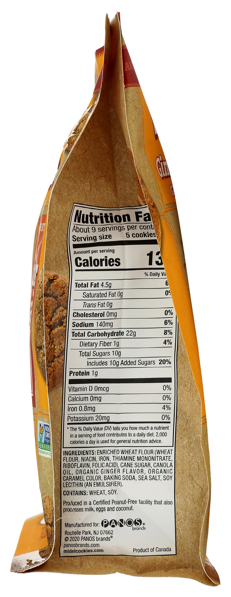 Mi-Del Cookies Ginger Flavored Snaps - Non GMO Certified, 0g Trans Fat Swedish Ginger Snaps Cookies Old Fashioned (Pack of 1)