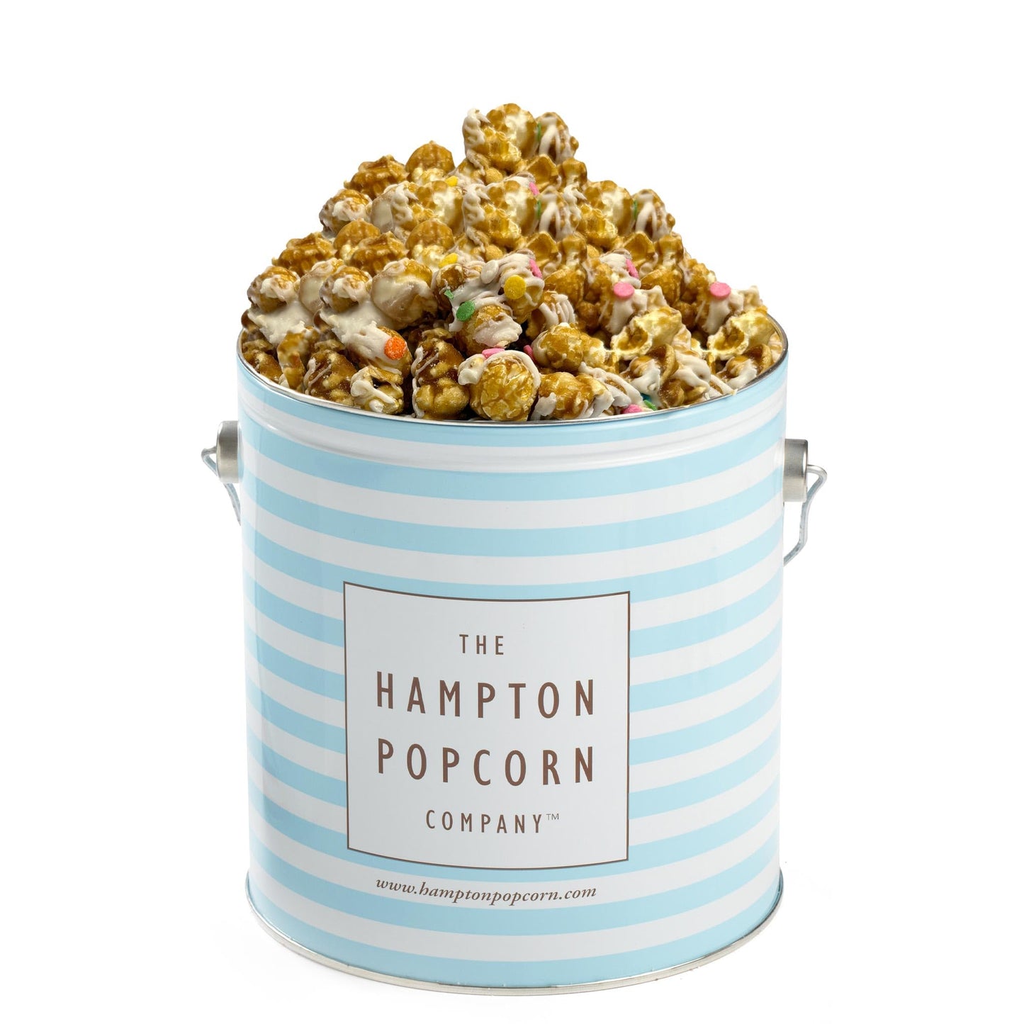 White Chocolate Birthday Cake with Confetti Tin, 26 Ounce (1 Gallon Tin), Birthday Gifts, The Hampton Popcorn & Candy Company