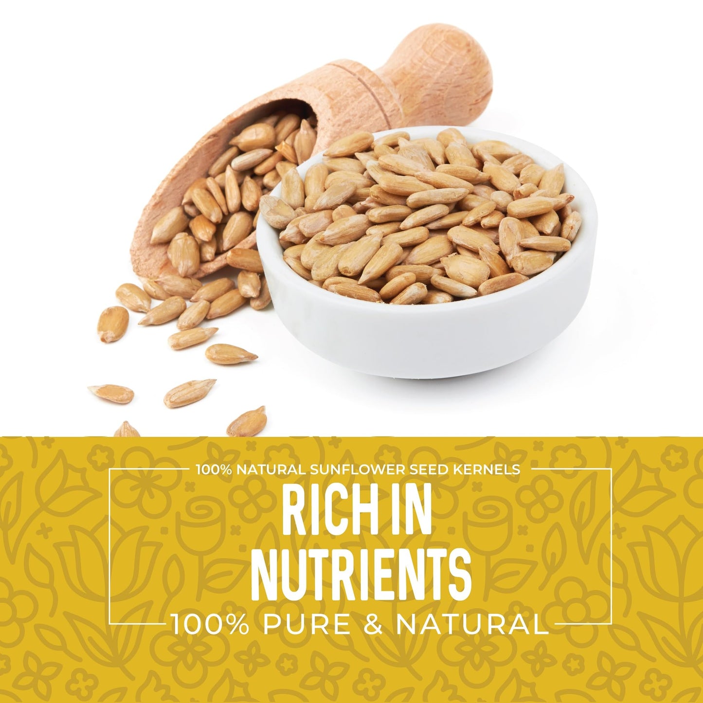 Sunflower Seeds Raw 2Lbs - Unsalted Sunflower Seeds To Eat - Shelled Sunflower Seeds Bulk - Sun Flower Seeds For Eating - Sunflo