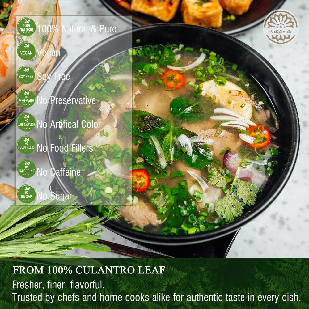 VERDIVIBE Premium Dried Culantro Leaves - 1 oz Pack for Authentic Asian Flavor